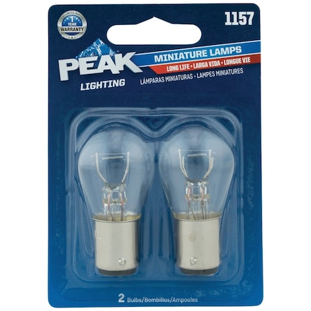 Peak 1157 12.8/14V Mini Incandescent Automotive Bulb, 2PK 1157LL-BPP
