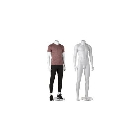 Specialty Store Services Premium Fiberglass White Matte Headless Male Mannequin 60299