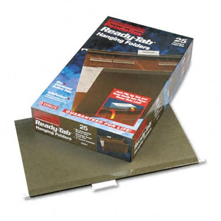 Pendaflex Ready-Tab Hanging File Folders- 1/5 Tab- Kraft- Legal- Standard Green- 25/Box, 25PK 42591