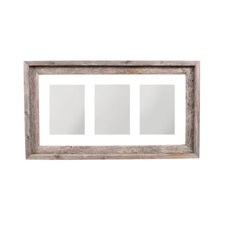 Homeroots 5" x 7" Natural Distressed Reclaimed Wood Hanging Picture Frame with Mat 380300