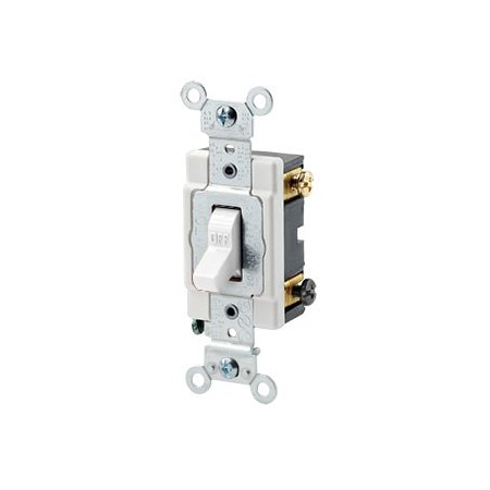 Leviton Toggle Switch, 20 Amp, 120/277 Volt, White 1222-SW