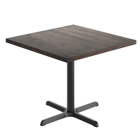 Flash Furniture Bennett 36 in Square Solid Wood Indoor Tabletop in Dark Brown with 30 in x 30 in Dining Height GSF-SQ36-DKBRN-T3030-GG