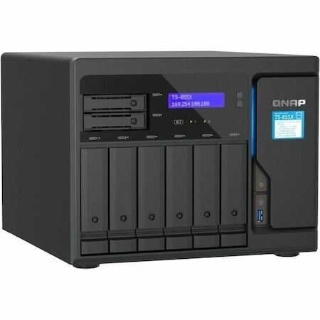 Qnap DESKTOP 8-BAY NAS/ISCSI IP-SAN, INTEL ATOM C5125 PROCESSOR, 8 GB DDR4 RAM, TS-855X-8G-US