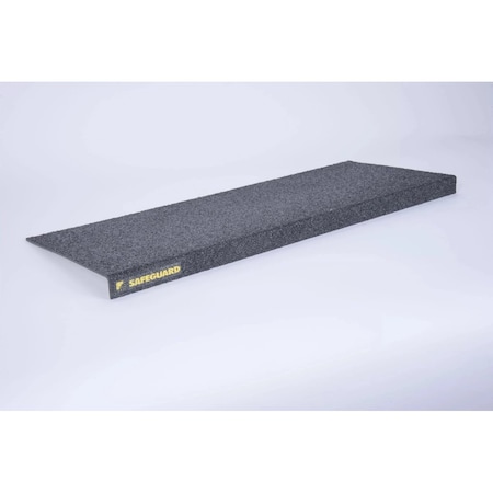 Safeguard Technology 42x9x1in Anti-Slip Step Cover, FRP Fiberglass 90Deg. Angle, Super Fine (Barefoot), Black SFSBN-BLK-42x9x1