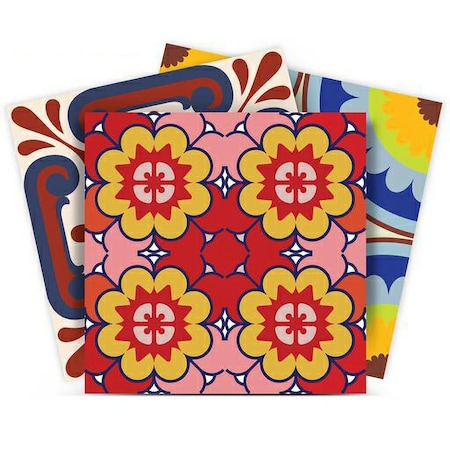 Homeroots 5" X 5" Auguri Geo Peel and Stick Removable  Tiles 400026