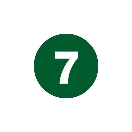 Bubblefast 2'' Circle - ''7'' Dark Green Number Labels BFDL6775