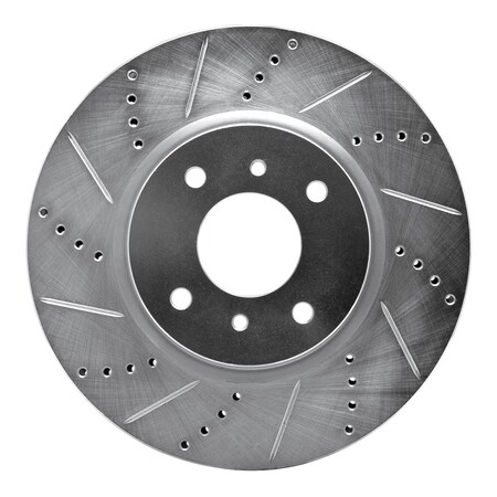 Dynamic Friction Co DFC Brake Rotor - Drilled and Slotted - Silver 631-67054L