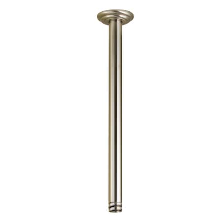 Kingston Brass 12" Rain Drop Ceiling Mount Shower Arm with Round Flange, Brushed Nickel K211C8