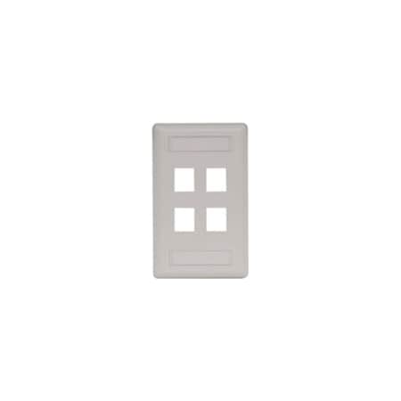 Hubbell Premise Wiring Hubbell 4-Socket IFP14OW Faceplate - 4 x Socket(s) - 1-gang - Office White IFP14OW