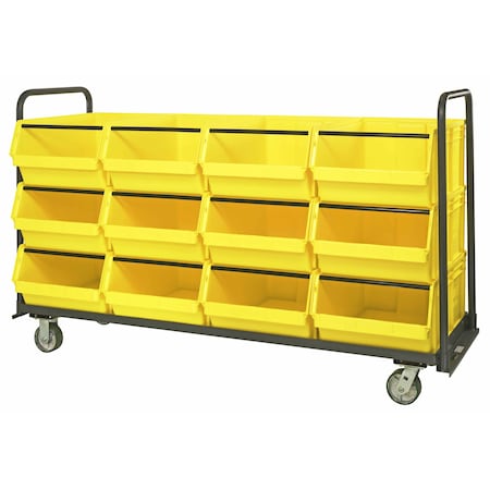Quantum Storage Systems MAGNUM TOTE TRUCK 30 X 42 WITH BINS YELLOW MTT-3042-743YL