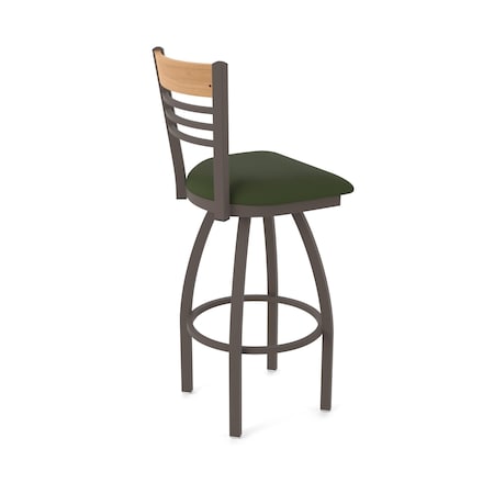 Holland Bar Stool Co Eleanor 25in Swivel Counter Stool with Bronze Finish, Medium Back and Canter Pine Seat 880
