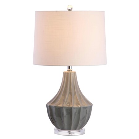 Jonathan Y Tate 24.5" Ceramic LED Table Lamp, Gray JYL8018B