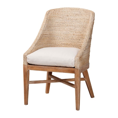 Bali & Pari Jasper Woven Seagrass Dining Chair, White Wash 265-14530-ZORO
