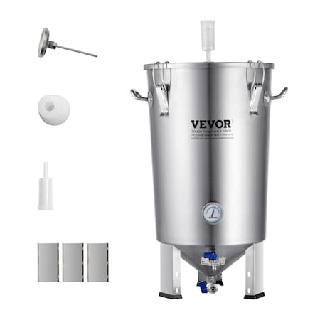 Vevor 8 Gal Stainless Steel Home Brew Kettle Set Beer Brew Bucket Fermentor DM-F300