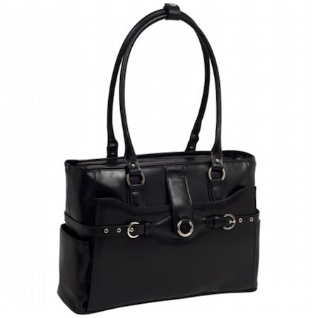 A1 Luggage Willow Springs - Black Leather Ladies Briefcase A12611519