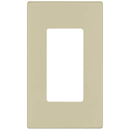 Leviton Decora Wallplate, Screwless, Standard Size, Gang 1, Ivory 80301-SI
