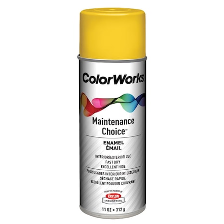 Krylon COLORWORKS MAINTENANCE CHOICE ALKYD BASED ENAMEL SPRAY PAINT, 16 OZ CONTAINER CWBK00118