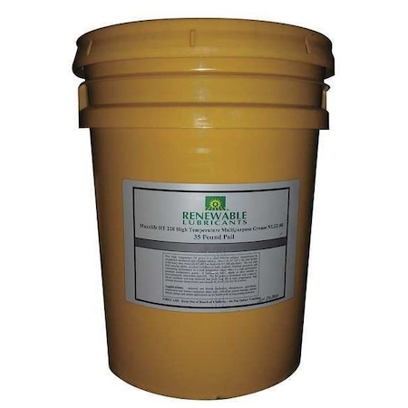 Renewable Lubricants Grease, 35 lb, Pail, Mineral Base, 300 Degrees F Max Op Temp, Amber, MaxxLife 220 HT Grease Series 89004