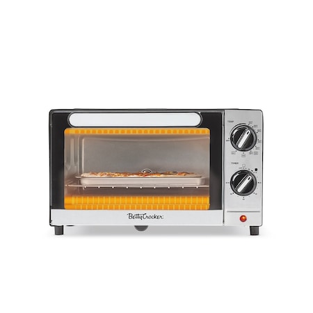 Betty Crocker Betty Crocker9L Toaster Oven, 2-Slice Toaster with Chrome Plated Front, Stainless Steel Handle BC-5665B