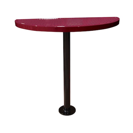 Leisure Craft Perforated Semi-Circle Pedestal Table, Portable, 40"H, Burgundy STAB40-PERF-BURGUNDY
