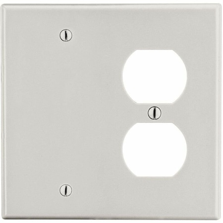 Hubbell Wiring Device-Kellems Wallplate, 2-Gang, 1) Duplex 1) Box Mount Blank, Light Almond P138LA