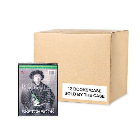 Roaring Spring Case of Sketch Books, 30 Sheets of Heavy 50 lb White Drawing Paper, 9"x12" Spiral Bound, PK12 52112cs