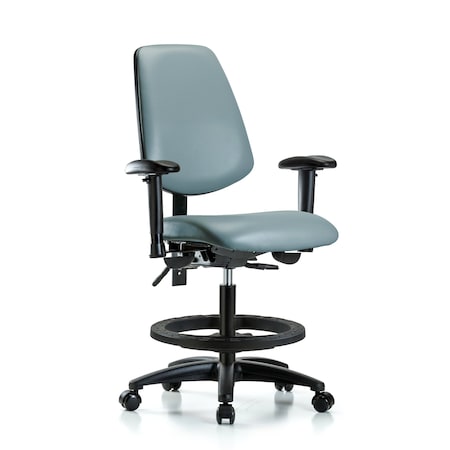 Blue Ridge Ergonomics Vinyl Chair, Vinyl, Adjustable Arms BR-VMBCH-MB-RG-T1-A1-BF-RC-8822