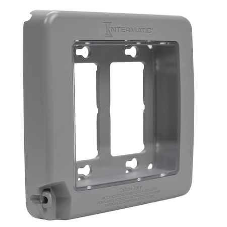 Intermatic Low-Profile Extra-Duty Plastic In-Use Weatherproof Cover, Double-Gang, Vrt, Gray WP7200G