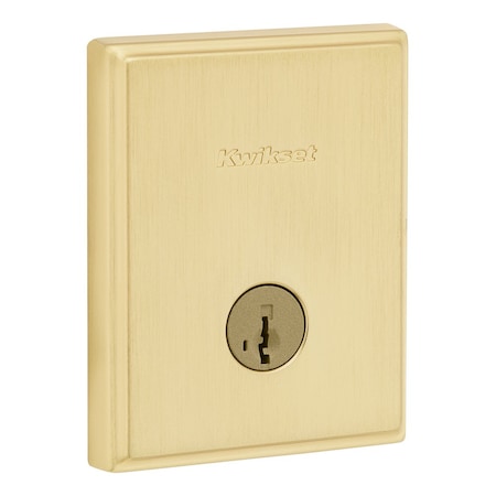 Kwikset Residential Deadbolts Single Cylinder Reversible Satin Brass 258TRCT-4S.STRKP
