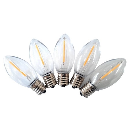 Santas Forest LED Filament Retro Replacement Bulb, Transparent, C9, Clear 26988