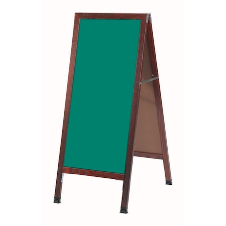 Aarco A-Frame Sidewalk Board, Green Composition Chalkboard Solid Red Oak Frame w/ Cherry Stain, 42''Hx18''W MA-3G