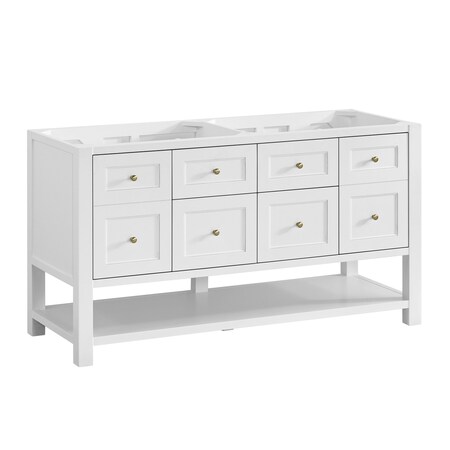James Martin Vanities Vanity, without top, Bright White, 59.88 in W x 23.5 in D, 330-V60D-M-BW