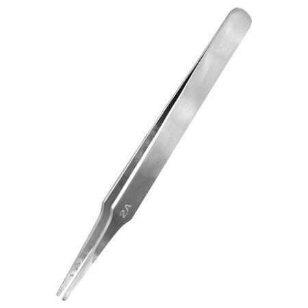 Multicomp Pro Tweezers, Miniature, Precision, Flat, Round, 4.72in. Overall Length, Stainless Steel MP012545