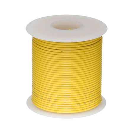 Remington Industries 26 AWG Stranded Hook Up Wire, Yellow, 25 ft, 0.039" Diameter, 300V 26UL1061STRYEL25
