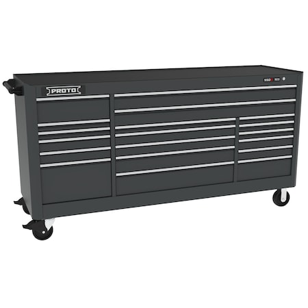 Proto 550 Series Rolling Tool Cabinet, 19 Drawer, Dual Black, 88 in W x 27 in D x 46 in H J558846B-19DB