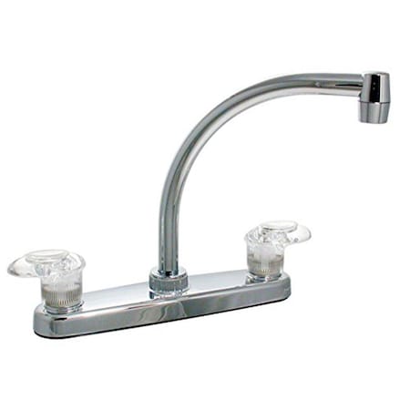 Phoenix Faucets Kitchen Faucet, 8 in. Hi-Arc, 2 Lever, 0.25 Turn, Plastic, Chrome PF221302