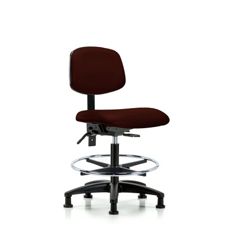 Blue Ridge Ergonomics Chair, Vin, Med Bench, Tilt CF Glides, Burg, No Arms, 22" to 29" Height, Burgundy BR-VMBCH-RG-T1-A0-CF-RG-8569