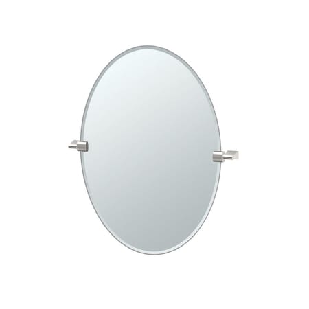 Gatco Bleu 26.5" Frameless Oval Mirror, Satin Nickel 4389