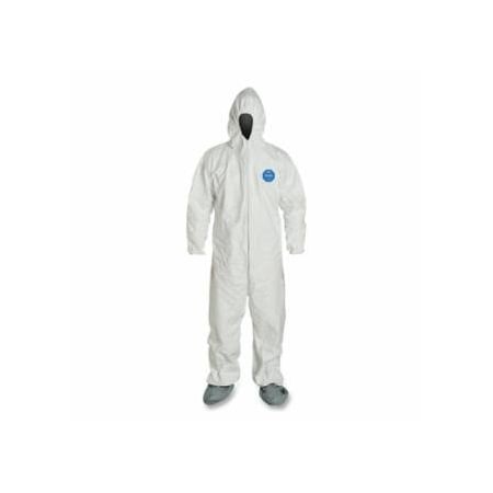 Dupont Tyvek 400 Coveralls, Serged Seams, Attached Hood, Boots, Elas Waist/Wrist/Ankles, Front Zip, 25PK 251-TY122S-XL