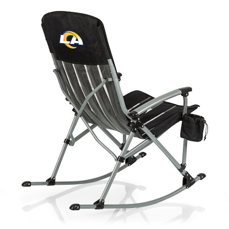 Picnic Time Family Of Brands Los Angeles Rams - Outdoor Rocking Camp Chair, (Black) 805-01-175-334-2