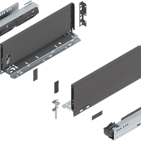 Blum 22in. N Height Legrabox Gray Drawer Set, 125 Lbs Weight Rating 770N55S0S