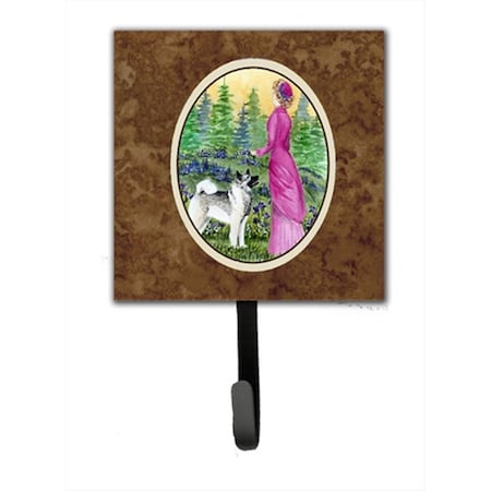 Carolines Treasures Lady With Her Norwegian Elkhound Leash Holder Or Key Hook SS8154SH4