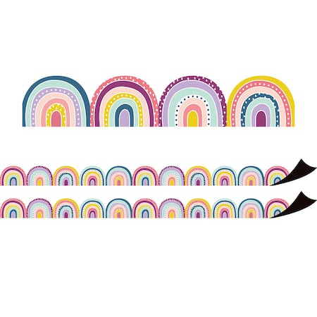 Teacher Created Resources Oh Happy Day Rainbows Magnetic Border, 24 Feet Per Pack, 2PK TCR77560