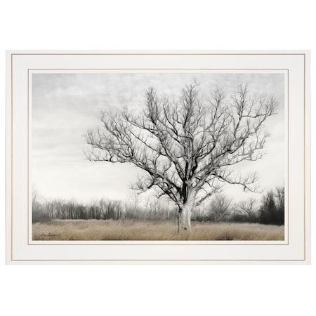Homeroots Earth and Sky 1 White Framed Print Wall Art 405024