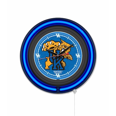 Holland Bar Stool University of Kentucky Cat  15 Double Neon Wall Clock Clk15BK