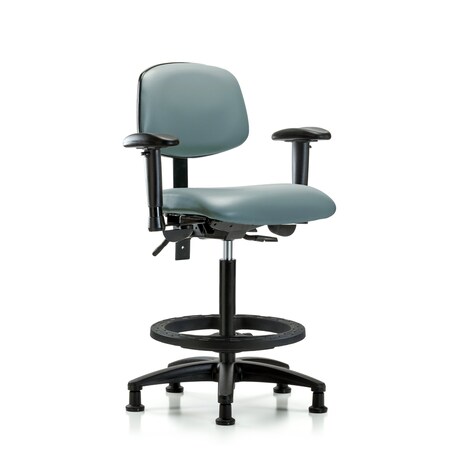 Blue Ridge Ergonomics Vinyl Chair, Vinyl, Adjustable Arms BR-VHBCH-RG-T0-A1-BF-RG-8822