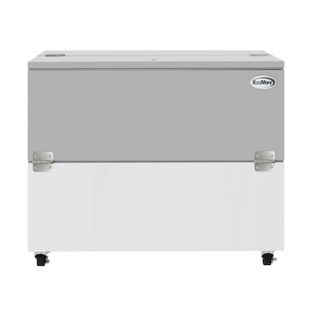 Koolmore 49 in. Commercial Milk Cooler for School and Cafeteria, 12 Crate Capacity with Heavy Duty Casters KM-MC49-HDC