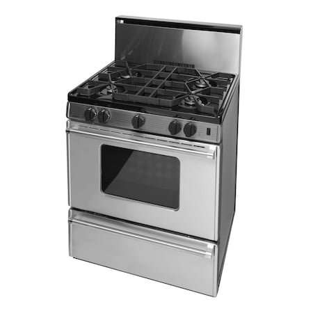Premier Gas Range, 4 Sealed Burners, 30 inW x 46 inH x 26 inD, 3.9 cu. ft. Oven, Stainless Steel 805767