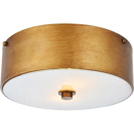 Lighting Business 12 in. Hazen 2 Light Vintage Gold Flush Mount LI2955331
