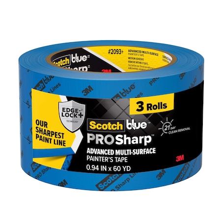 3M Painter'sTape, Crepe, Blu, 60ydL, 1inW, PK3 50569